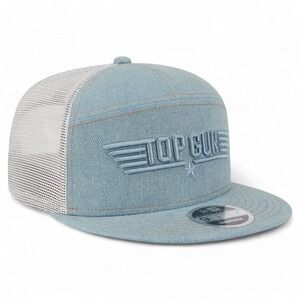 Top‎ Gun New Era Denim 9FIFTY Snapback Hat Adjustable 7 Panel Mesh Back Cap NEW